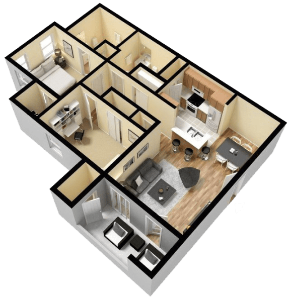 Floor Plans of Pecan Creek on McKinney Apartments in Denton, TX